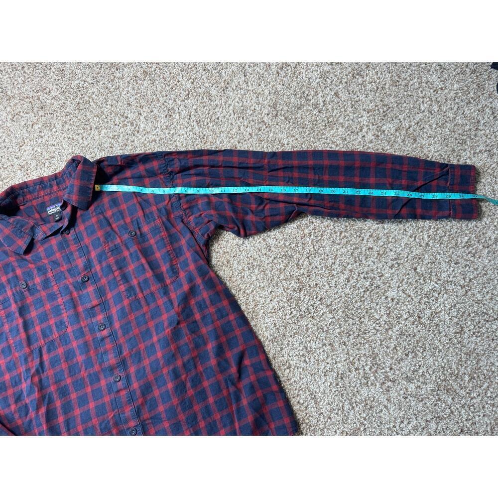 PATAGONIA Long Sleeve shirt, XL, Lightweight Flannel Red & Blue Plaid - Picture 7 of 8